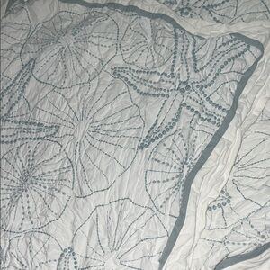 Elegant White and Blue Embroidered nautical themed pillow shams